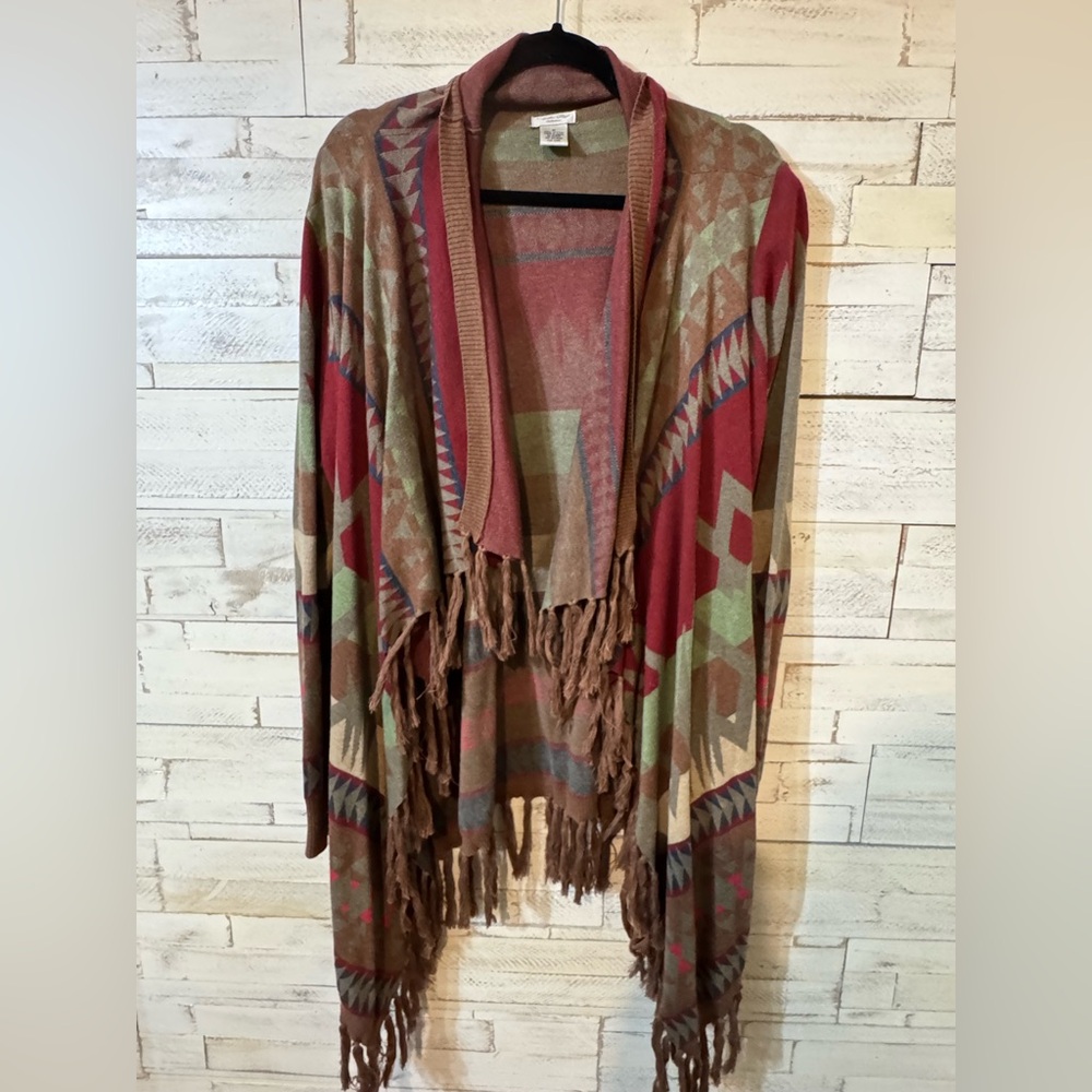 Tasha Polizzi Multicolor Fringe Cardigan